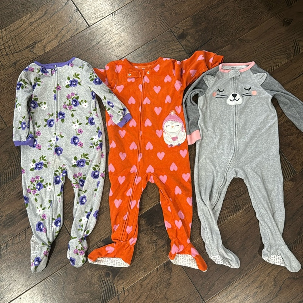 Girls Zip up pajamas 2T